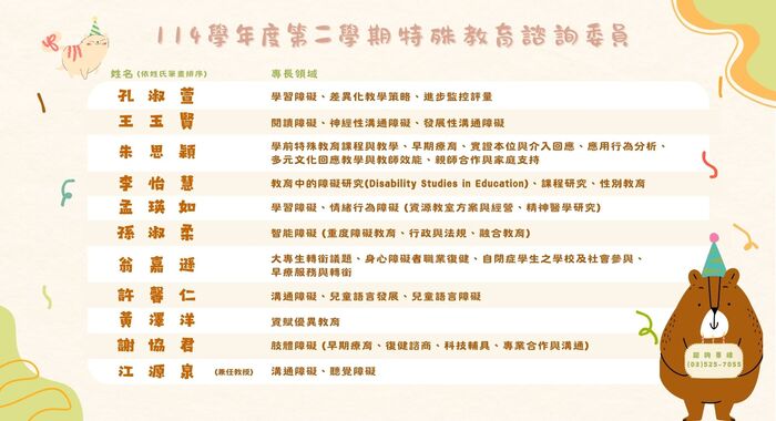 特教中心115上半年諮詢卡圖片